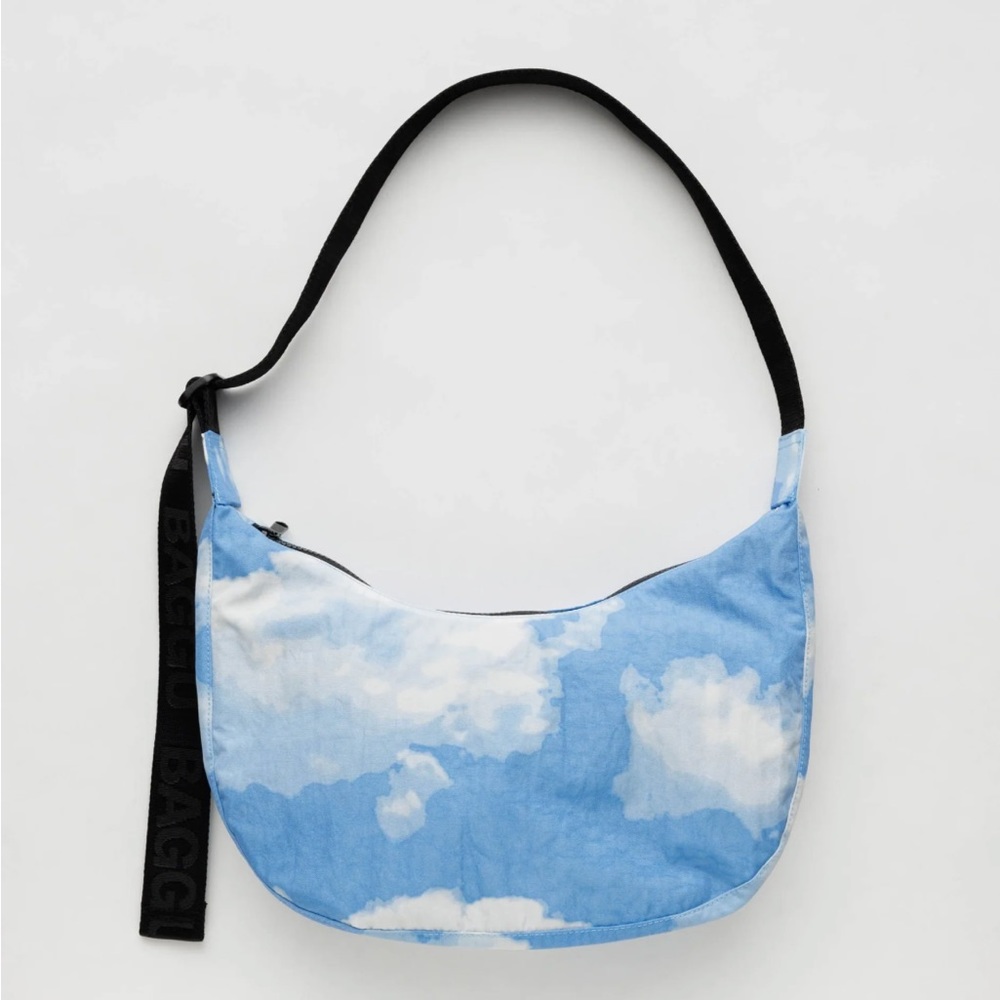 Medium Nylon Crescent Bag | Clouds